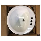 Glacier Bay 19 in. Drop-In Round Vitreous China Bathroom Sink in White  Customer Returns See Pictures Glacier Bay 19 in. Drop-In Round Vitreous China Bathroom Sink in White  Customer Returns See Pictures