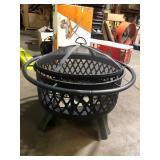 Hampton Bay Piedmont 29.6 in. W Black Steel Wood Outdoor Fire Pit with Screen and Poker Included   Customer Returns See Pictures Hampton Bay Piedmont 29.6 in. W Black Steel Wood Outdoor Fire Pit with Screen and Poker Included   Customer Returns See Pictures