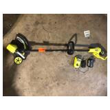 RYOBI ONE+ 18V 13 in. Cordless Battery String Trimmer/Edger with 4.0 Ah Battery and Charger Used Good  Customer Returns See Pictures RYOBI ONE+ 18V 13 in. Cordless Battery String Trimmer/Edger with 4.0 Ah Battery and Charger Used Good  Customer Returns See Pictures