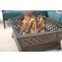 Hampton Bay Tipton 34.00 in. W Rubbed Bronze Steel Wood Outdoor Fire Pit with Screen and Poker Included Customer Returns See Pictures