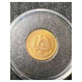 1945 MEXICAN DOS PESOS GOLD COIN IN AIRTITE 1945 MEXICAN DOS PESOS GOLD COIN IN AIRTITE