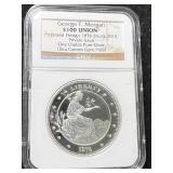 1 TROY OZ .999 FINE SILVER GEORGE T. MORGAN ROUND NGC ULTRA CAMEO GEM PROOF 1 TROY OZ .999 FINE SILVER GEORGE T. MORGAN ROUND NGC ULTRA CAMEO GEM PROOF