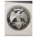1 TROY OZ .999 FINE SILVER GEORGE T. MORGAN ROUND NGC ULTRA CAMEO GEM PROOF 1 TROY OZ .999 FINE SILVER GEORGE T. MORGAN ROUND NGC ULTRA CAMEO GEM PROOF