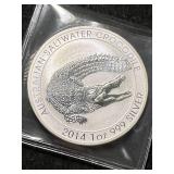 2014 AUSTRALIAN SALTWATER CROCODILE 1 TROY OZ .999 FINE SILVER 2014 AUSTRALIAN SALTWATER CROCODILE 1 TROY OZ .999 FINE SILVER