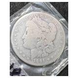 1881 US MORGAN SILVER DOLLAR 1881 US MORGAN SILVER DOLLAR