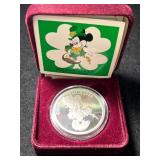 1 TROY OZ .999 FINE SILVER 1989 MICKEY MOUSE ROUND IN BOX 1 TROY OZ .999 FINE SILVER 1989 MICKEY MOUSE ROUND IN BOX