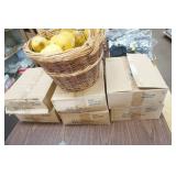 Ceramic Pears (6 cases and a basket)