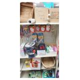 Paper Bags, pool mat, card games, kids workbooks, cornhole, rubber snakes, flash cards, wallets, foot pumps