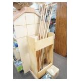 55" Hiking Sticks, Metal Reinforced Tip Covers & Display Stand