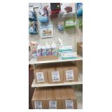 disinfectant spray, hooks, masks, drug tests, other cleaner