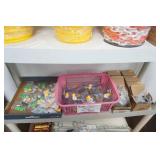 3-Tier Rack and Contents (rope, shot glasses, fishing stuff)