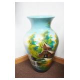 Hand Painted Ceramic Vase 22" tall