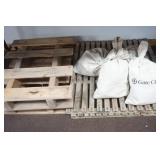 Vintage Wooden Slats, Bank Bags, Small Pallets