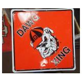 Dawg Xing Metal Sign 12"x12"