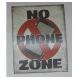 No Phone Zone Metal Sign