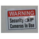 Warning Security Camera In Use Sign