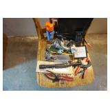 Hardware, DVD Player, Wooden Chair, Hand Tools, Steel Wool, Sandpaper, Twist Ties