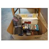 Hardware, DVD Player, Wooden Chair, Hand Tools, Steel Wool, Sandpaper, Twist Ties