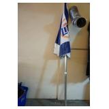 Miller Lite Patio Umbrella-Vinyl Blue and White