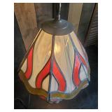 Gorgeous Vintage Stained Glass Desk Lamp  Vibrant Color Solid Condition