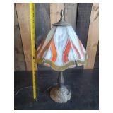 Gorgeous Vintage Stained Glass Desk Lamp  Vibrant Color Solid Condition