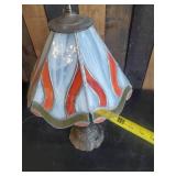 Gorgeous Vintage Stained Glass Desk Lamp  Vibrant Color Solid Condition