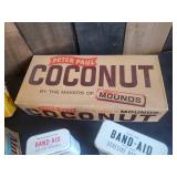 Vintage Peter Paul Candy bar Boxes and Band Aid tins