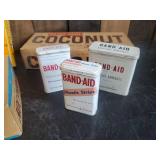 Vintage Peter Paul Candy bar Boxes and Band Aid tins
