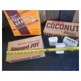 Vintage Peter Paul Candy bar Boxes and Band Aid tins