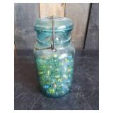 Ball Jar Of Vintage Marbles