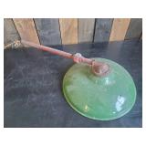 Vintage Jackson Outdoor Light with Vibrant Enamel Green Color and Awesome Patina