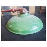 Vintage Jackson Outdoor Light with Vibrant Enamel Green Color and Awesome Patina