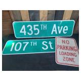 3 Metal Road Signs