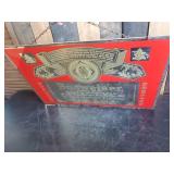 Antique 1960s Budweiser Beer Mirror Advertising.. Old and Heavy