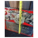 Antique 1960s Budweiser Beer Mirror Advertising.. Old and Heavy