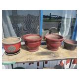 4 Large Heavy Duty Ceramic Planter Pots
