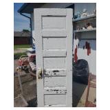 3 wooden Folding Chairs and Wooden Door with Great Patina