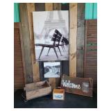 Wall and room Décor  Case Steel Separator box, Welcome Sign, Wooden Box with Metal Stand and more