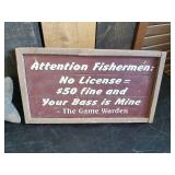 Fishing Sign and Wall Décor. Snarky tin Signs Fishing Pole Wall hanging holder and more