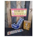 Drink Sign Lot metal its 5 o