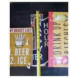 Drink Sign Lot metal its 5 o