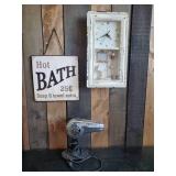vintage Dominion Hair Dryer and Bathroom Décor Clock and Sign Dryer Seems to work as it should