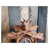 Large Beautiful Antique West German Coo-Coo Clock With Deer Hunting Theme