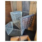 Vintage Sewing Drawers, 2 Metal Locker Baskets, and Taylor Chain Barrel