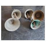5 Vintage 100+ year old bells Brass School/Christmas Bells