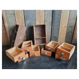 Lot of Vintage Wooden Drawers some with dividers great for smalls Nice Collection!!