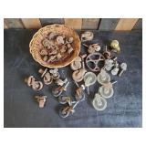 Vintage Caster Wheels of different sizes and styles