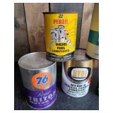 7 Collectible Oil Cans of various brands