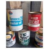 7 Collectible Oil Cans of various brands