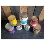 7 Collectible Oil Cans of various brands